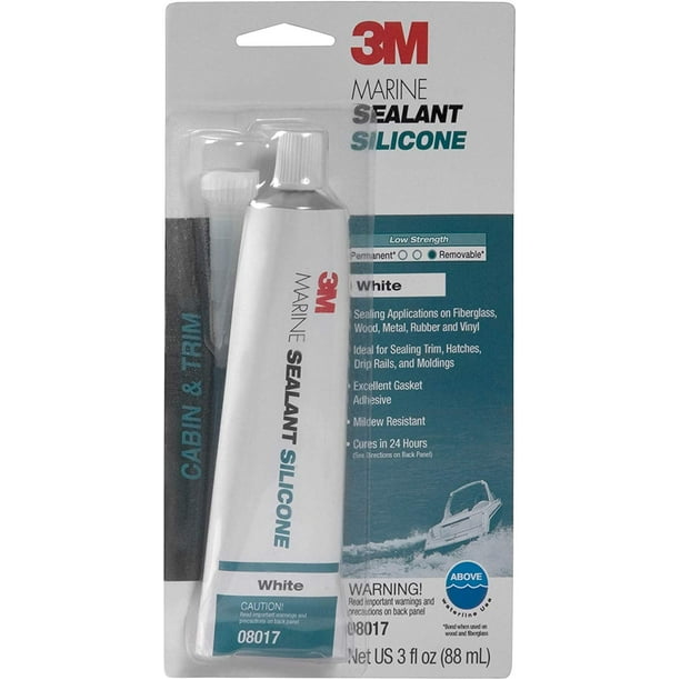 3M Marine Grade Silicone Sealant 08017 For Boats and RVs White 3