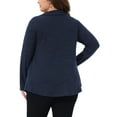 thumbnail image 4 of DARING DIVA Women's Plus Blouse Cowl Neck Casual Tunic Tops with Pockets 1X Dark Blue, 4 of 6