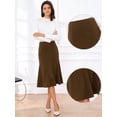 thumbnail image 2 of DARING DIVA Women's High Waisted Business Casual Fishtail Midi Skirt XL Brown, 2 of 6