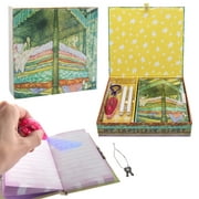Mazeology Locking Diary With UV Light Keychain, 2 Invisible Ink Pens & Magnetic Closure Keepsake Box, Hardcover Writing Journal For Secret Messages