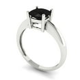 thumbnail image 2 of 1.5 ctw Solitaire Anniversary Ring for Women | Cushion Cut Natural Onyx | Hyperallergenic Solid 14K White Gold, 2 of 5