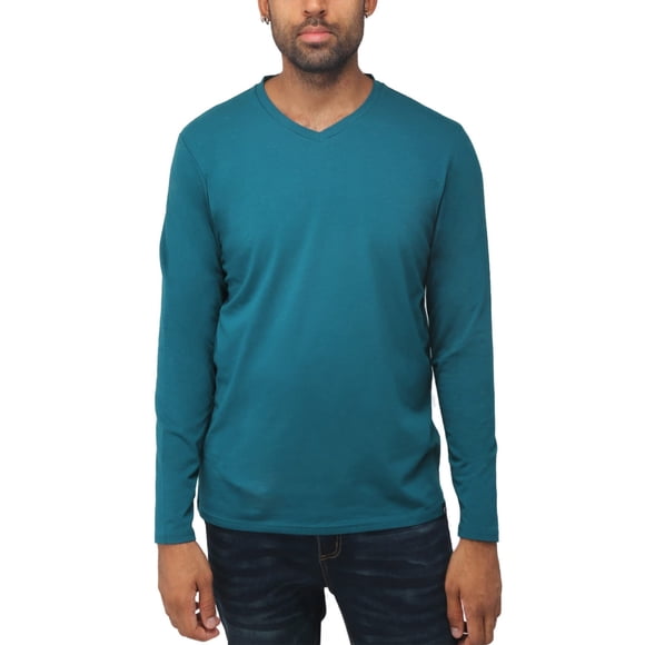 Camiseta de manga larga con cuello en V X RAY para hombre