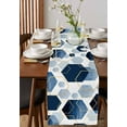 thumbnail image 2 of Navy Blue Geometric Table Runner Gold White Hexagon Modern Tablerunners 13 x 108 Inch, Table Decorations Tabletop Scarf for Summer Gathering Holiday Farmhouse Kitchen Dining Decor, 2 of 6