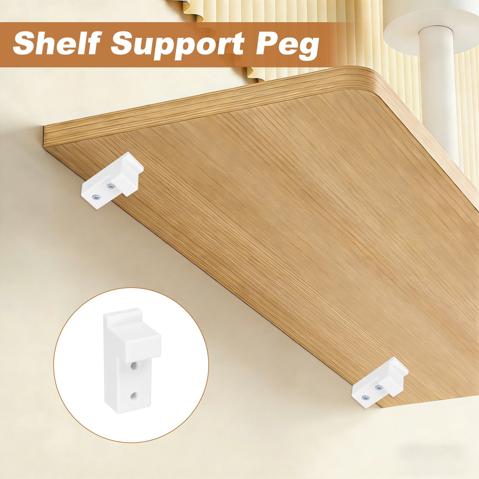 Uxcell 4 Pcs Plastic Shelf Support Peg, Right Angle Bracket, 3.62"x 1.42"x 1.81" L Shape Shelf Bracket with Screws for Wooden Frame Shelves Furniture