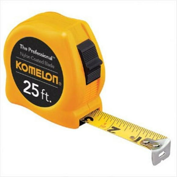 Komelon USA 5-8 Poucesx12 Pieds Boîtier Jaune Ruban de Mesure en Acier
