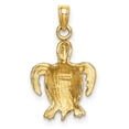 thumbnail image 3 of 14k Yellow Gold with White Rhodium Solid Casted Polished Finish Swimming Sea Turtle Charm Pendant, 3 of 3