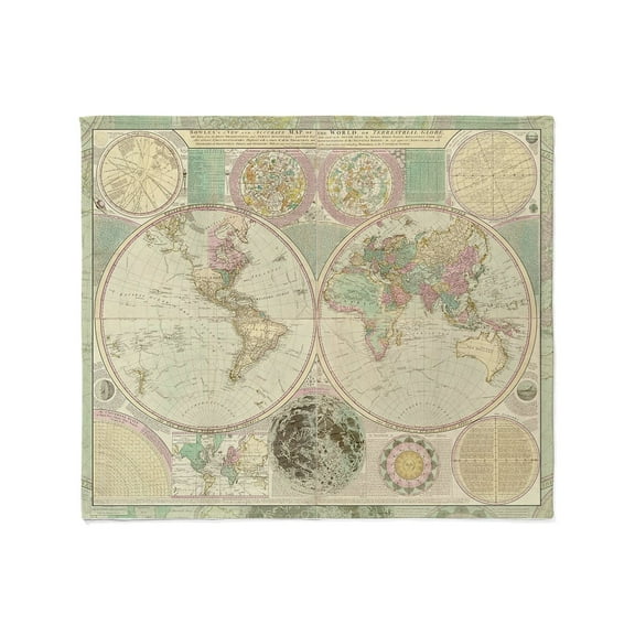 CafePress - Bowles Antique Map Throw Blanket - Soft Fleece Throw Blanket, 50"x60" for All Ages