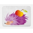 thumbnail image 1 of Hedgehog Bath Mat, Abstract Animal an Apple Cartoon Style Drawing Funny Caricature of Nature, Plush Bathroom Decor Mat with Non Slip Backing, 29.5" X 17.5", Violet Orange Green, by Ambesonne, 1 of 2