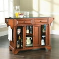 thumbnail image 2 of Pemberly Row Contemporary Wood Kitchen Island in Cherry & Black, 2 of 7