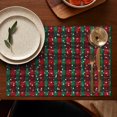 thumbnail image 5 of Red and Green Plaid Christmas Snow Pattern Summer Placemats Table Placemats Set Of 4-Linen Kitchen Washable Placemats Table Mats 11.8"x17.7" Non-Slip Heat Resistant, 5 of 6