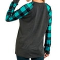 thumbnail image 3 of TWZH Women Merry Christmas Plaid Print V Neck Checkered Shirt, 3 of 4