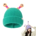 thumbnail image 2 of Baqcunre Beanies Hats Women,Parent Child Cute Glowing Little Knit Hat Funny Handmade Hat with Big Can Be Stretched Sky Blue, 2 of 9