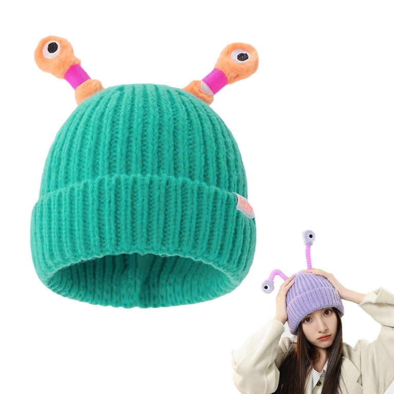 Frog Knit Beanie Hat with Stretchy Eyes, Cute Animal Themed  display picture 1