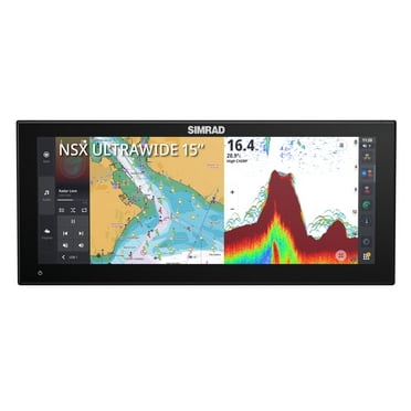 Simrad NSX ULTRAWIDE 15" Chartplotter/Fish Finder,w/ActiveImaging 3-in-1 Transducer,C-MAP Chart Card