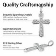 thumbnail image 3 of Silver Cross Pendant for Women - Catholic Faith Religious Silver Pendant for Men - CZ Unique Sparkling Christian Jewelry Birthday Christmas Gifts, 3 of 9