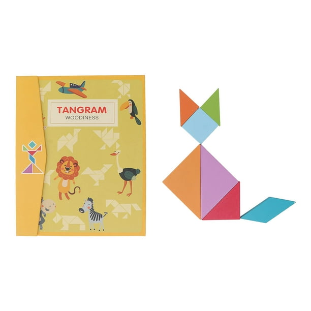 Juguetes magnéticos Tangram de 7 formas para ejercitar el pensamiento lógico, diseño de sujetalibros, bloques de madera con patrones para jardín de infantes.