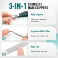 thumbnail image 3 of Wide Opening Anti Splash Slanted Nail Clipper, Finger Nail Clippers Adult for Thick Toenails, Curved Toenail Clippers for Women and Men (Black+Green), 3 of 7