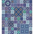 thumbnail image 3 of Ethnic Duvet Cover Set, Traditional Mosaic Azulejo Portuguese Cultural Ceramic Tiles Folk Design, Decorative 3 Piece Bedding Set with 2 Pillow Shams, Queen Size, Teal Indigo Navy Blue, by Ambesonne, 3 of 3