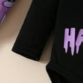 thumbnail image 6 of CONFREE Toddler Baby Girl Halloween Outfits Long Sleeve Cute Ghost Print Bodysuit Shorts With Hairband 4Pcs Hallowmas Outfit Set Fall Clothing Set, 6 of 9