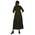 thumbnail image 4 of Moomaya Long Women Dress Solid Casual A-Line Front Slit Short Sleeve Kurta, 4 of 5