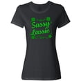 thumbnail image 3 of Inktastic Sassy Lassy with Green 4 Leaf Clovers Women's T-Shirt, 3 of 5