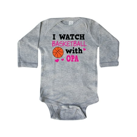 

Inktastic I Watch Basketball with Opa Gift Baby Girl Long Sleeve Bodysuit