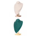 thumbnail image 1 of kusrkot 2x Jewlery Display Stand Organizer Wooden Bust Chain Holder, 1 of 9