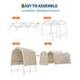 thumbnail image 3 of 7x10Ft Portable Outdoor Storage Shed with Roll-Up Zipper Door and Ventilation, 240G Heavy Duty Waterproof PE Tarpaulin, UV-Resistant Motorcycle Shed, 3 of 8