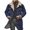 Navy Blue, variant on Men Jacket Large Plush Lapel Long Sleeve Vintage Suede Jacket with Pockets Zipper Up Mid-length Motorcycle Coat