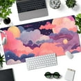 thumbnail image 5 of Cute Desk Mat Kawaii Clouds Pink Purple Desk Pad Anime XXL Large Mouse Pad Big Full Desk Gaming Mousepad Laptop Computer Keyboard Mouse Mat 31.5''''X 15.7'''' Cute Desk Decor Desk Accessories, 5 of 6
