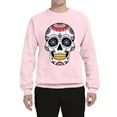 thumbnail image 2 of Wild Bobby, Day Of The Dead Sugar Skull Pop Culture Unisex Crewneck Graphic Sweatshirt, Light Pink, Medium, 2 of 5