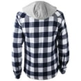 thumbnail image 3 of Ma Croix Mens Hooded Flannel Shirts Quilted Plaid Jacket, 3 of 9