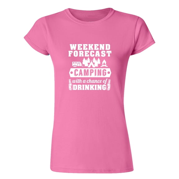 Junior Weekend Forecast Camping With A Chance Of Drinking Funny DT T-Shirt Tee