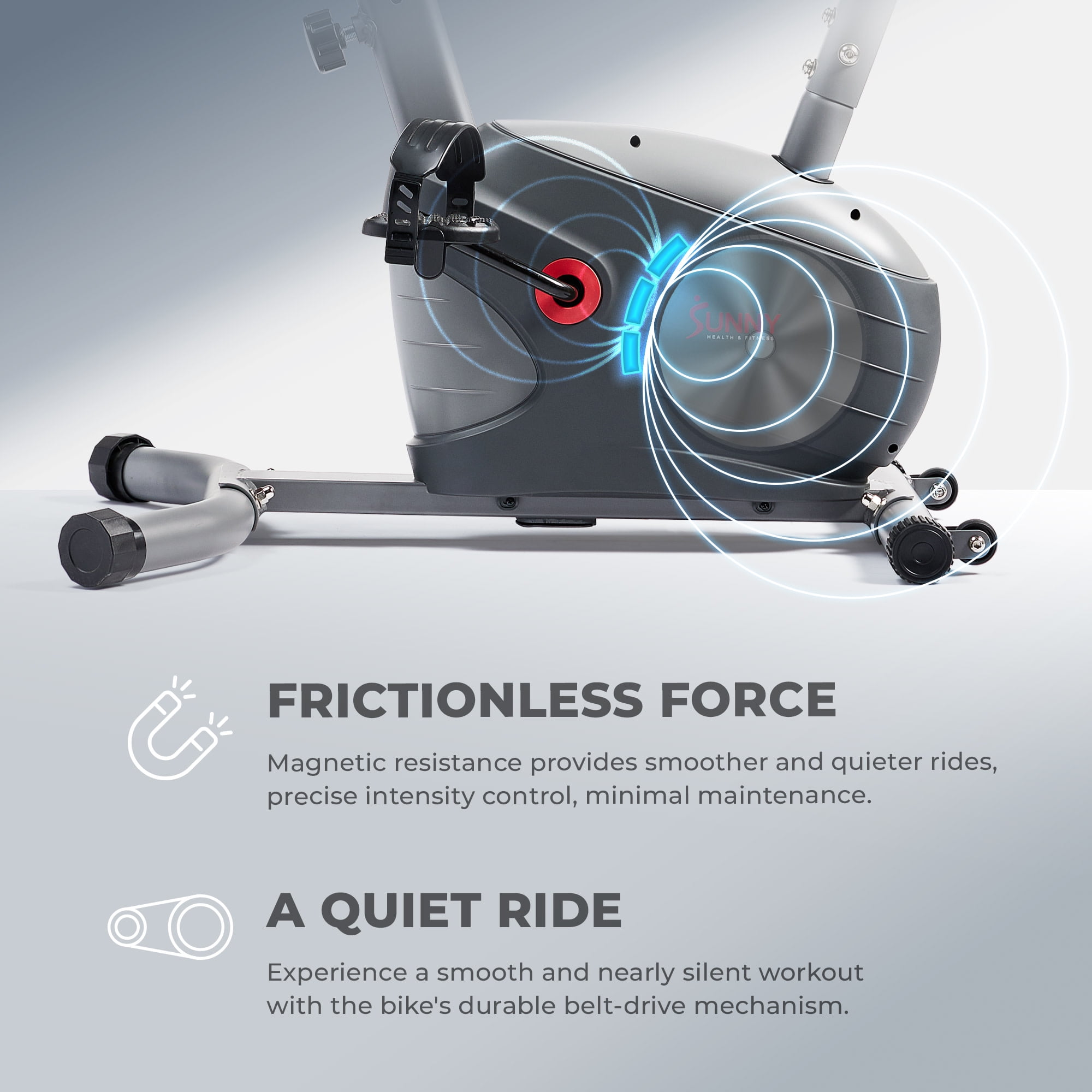 Sunny Health & Fitness Upright Indoor Cycling Bike, Performance Interactive Series w Smart Bluetooth & FREE SunnyFit® App  - SF-B220030