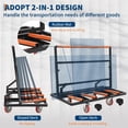 thumbnail image 3 of Folding Drywall Cart Dolly, 2000 LBS Load Capacity Plywood Cart with 4 Casters, Portable Panel Truck Cart with Adjustable Handle, Tie-Down Strap, 3 of 7