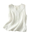 thumbnail image 2 of NTACZA Ladies Tank Tops Casual Cotton V-Neck Lace Trim Sleeveless Cute Summer Tops, 2 of 9