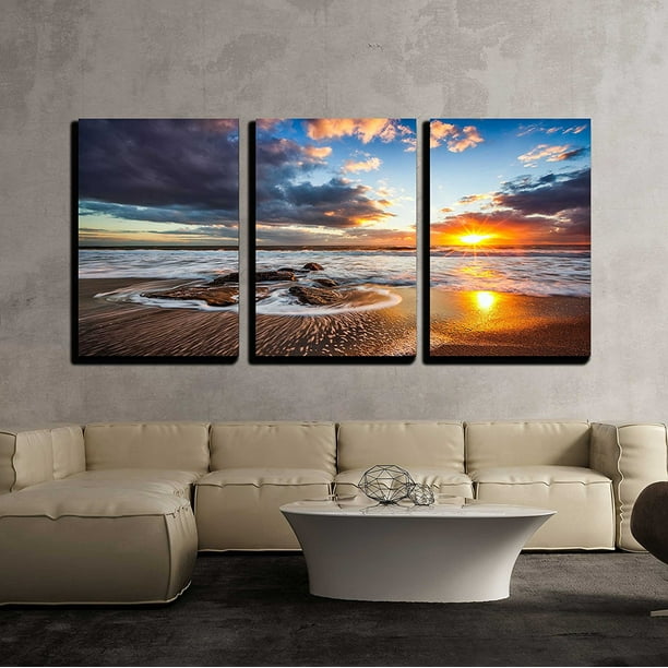 Wall26 3 Piece Canvas Wall Art Beautiful cloudscape over the sea