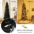Gymax 7 FT Prelit Black Christmas Tree Artificial PVC Slim Pencil