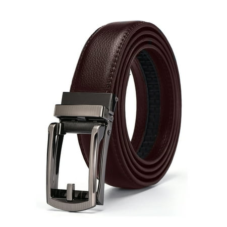 Xhtang 2019 New Style Comfort Click Belt Ratchet Leather Dress Belts for Men 30mm Wide Brown And Black Leather Belt 125cm(Suit for 43'' (Best Cognac In The World 2019)