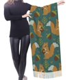 thumbnail image 4 of Shawl Wraps for Women - Knitted Woodland Squirrel Oversized Fall Winter Fashion Blanket Scarf for Women, 4 of 6