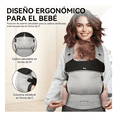 thumbnail image 3 of "Mochila Cangurera Para Bebé Ergonómica, 4 Formas De Porteo Belug, Gris Claro ", 3 of 5