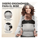 thumbnail image 3 of "Mochila Cangurera Para Bebé Ergonómica, 4 Formas De Porteo Belug, Gris Claro ", 3 of 5