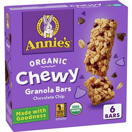 Annie's Organic Chewy Granola Bars, Chocolate Chip, 6 Bars, 5.34 oz.