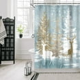 thumbnail image 3 of Jbralid Winter Christmas Wonderland Deer Pine Trees Polyester Shower Curtain for Bathroom 72"x72", 3 of 6