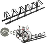 Gymax 6 Bike Bicycle Stand Parking Garage Storage Cycling Rack Black