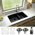 thumbnail image 2 of Karran Usa QU-711-WH-PK1 Quartz Qu 32" Undermount Double Basin Quartz Composite Kitchen, 2 of 5