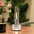 thumbnail image 2 of Tubicen Cordless Battery Table Lamp, Flameless Candle Lantern with Kerosene Oil Lamp Design, 2 LED Lights, 10-Level Rotary Dimming, Blow/Tilt Off Function, Wireless Nightstand Light, Magnolia, 2 of 7