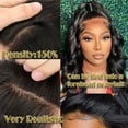 thumbnail image 6 of 13*4 Frontal Lace Wig Ear to Ear 100% Human Hair Lace Wig Brazilian Virgin Glueless Middle Cap Wavy Frontal Lace Wig Natural Hairline Black Baby Hair Strips Invisible Hairline Free Part 20"/200g, 6 of 11