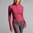 thumbnail image 2 of RUTAYY Women's Yoga Jacket Lightweight Stretchy Solid Color Long Sleeve Breathable Workout Hoodie Slim Fit Athletic Casual Outerwear Relaxed Classic Tops, 2 of 4