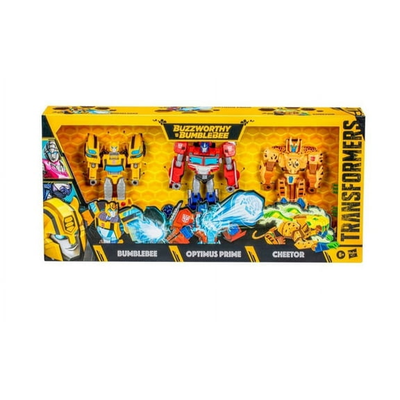 Transformers Buzzworthy Bumblebee Bumblebee, Optimus Prime & Cheetor Action Figure 3-Pack